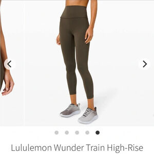 Lululemon Wunder Train High-Rise Tight 25" size14 dark olive yoga